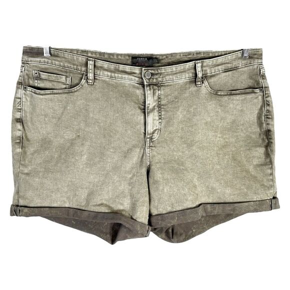 Torrid Plus Sz 24 Denim Shorts Boyfriend Vintage Stretch Mid Rise Short Gray 553 - Picture 3 of 14